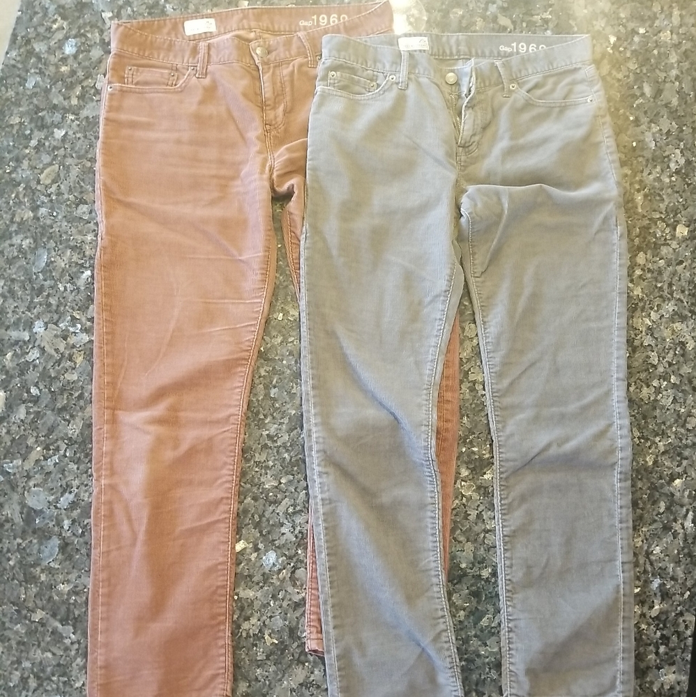 2 Pair Women's Gap Corduroy Pants Size 25